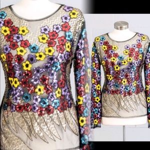 Sequins illusion top